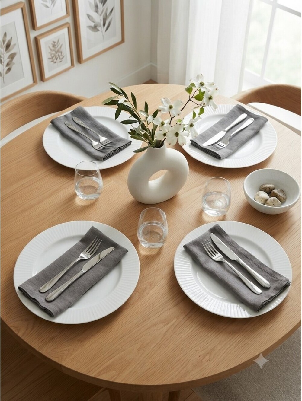 Pacifica Home White Bone China Dinner Plates (Set of 4)